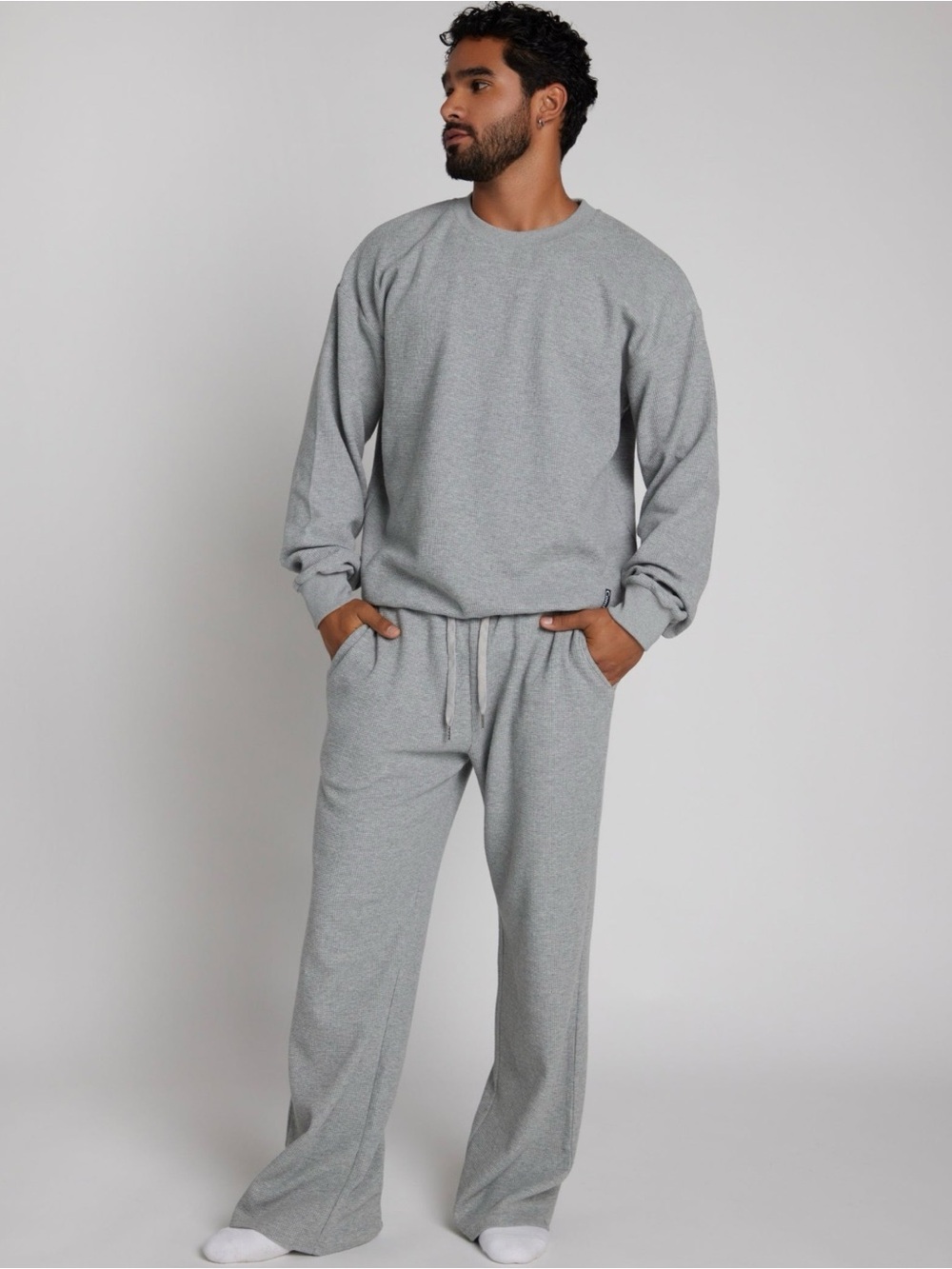 Comfrt Waffle Lounge Pant | Light Heather Gray | XL | NEW - Picture 4 of 6